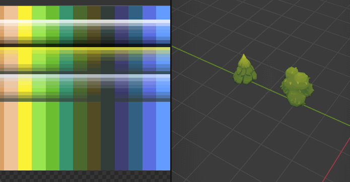 Color variations of the tree model.