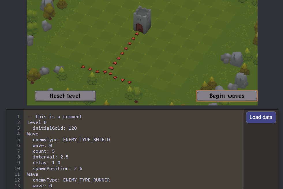 Part 21 in a series of writing a simple tower defense game in C and raylib: Integrating the parser to load the game configuration.